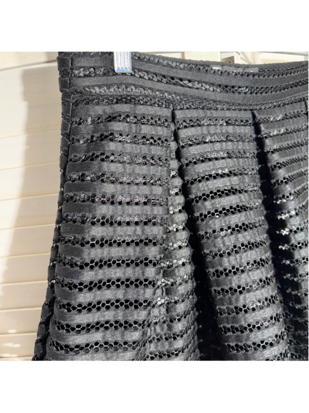 Black skirt full swing midi mesh whimsigoth festival cocktail wedding guest sz 6 - Picture 3 of 13